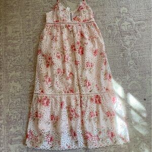 Aqua Eyelet Maxi Dress NWT